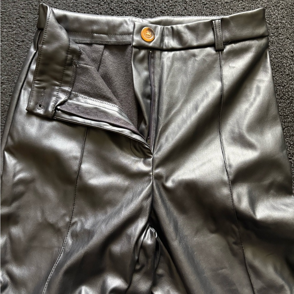 Black Faux Leather Pants